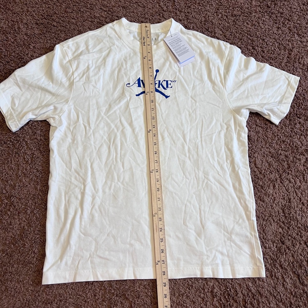Jordan x Awake NY‎ Mens T-Shirt Sail Blue Jumpman Logo FV9913-133 Size M NEW - Picture 11 of 16